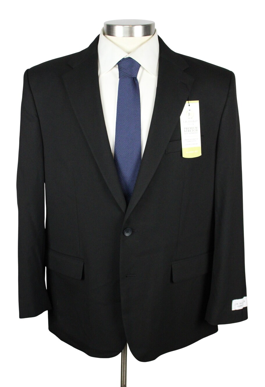 $220 J.M. Haggar Suit Jacket Mens 46 R Black Classic Fit Premium Stretch Blazer